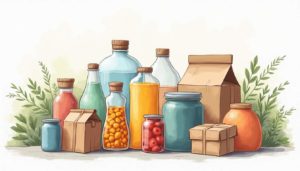 An array of different types of containers