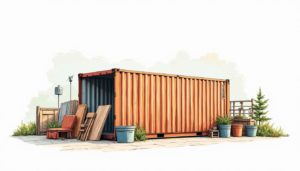 A 20-foot shipping container in a dynamic setting