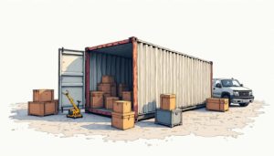 A versatile lager container set in a dynamic environment
